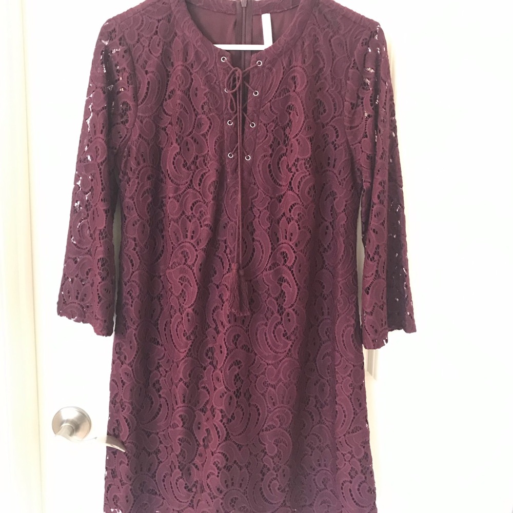 Burgendy Dress, size medium, knee length